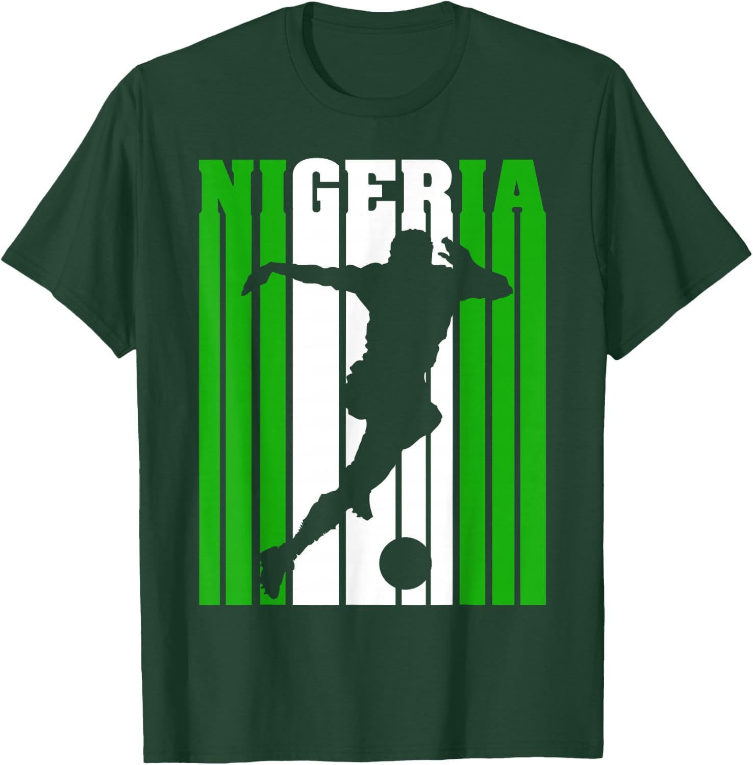 Nigeria Nigerian Flag Soccer Football T-Shirt - T-Shirt | Forest