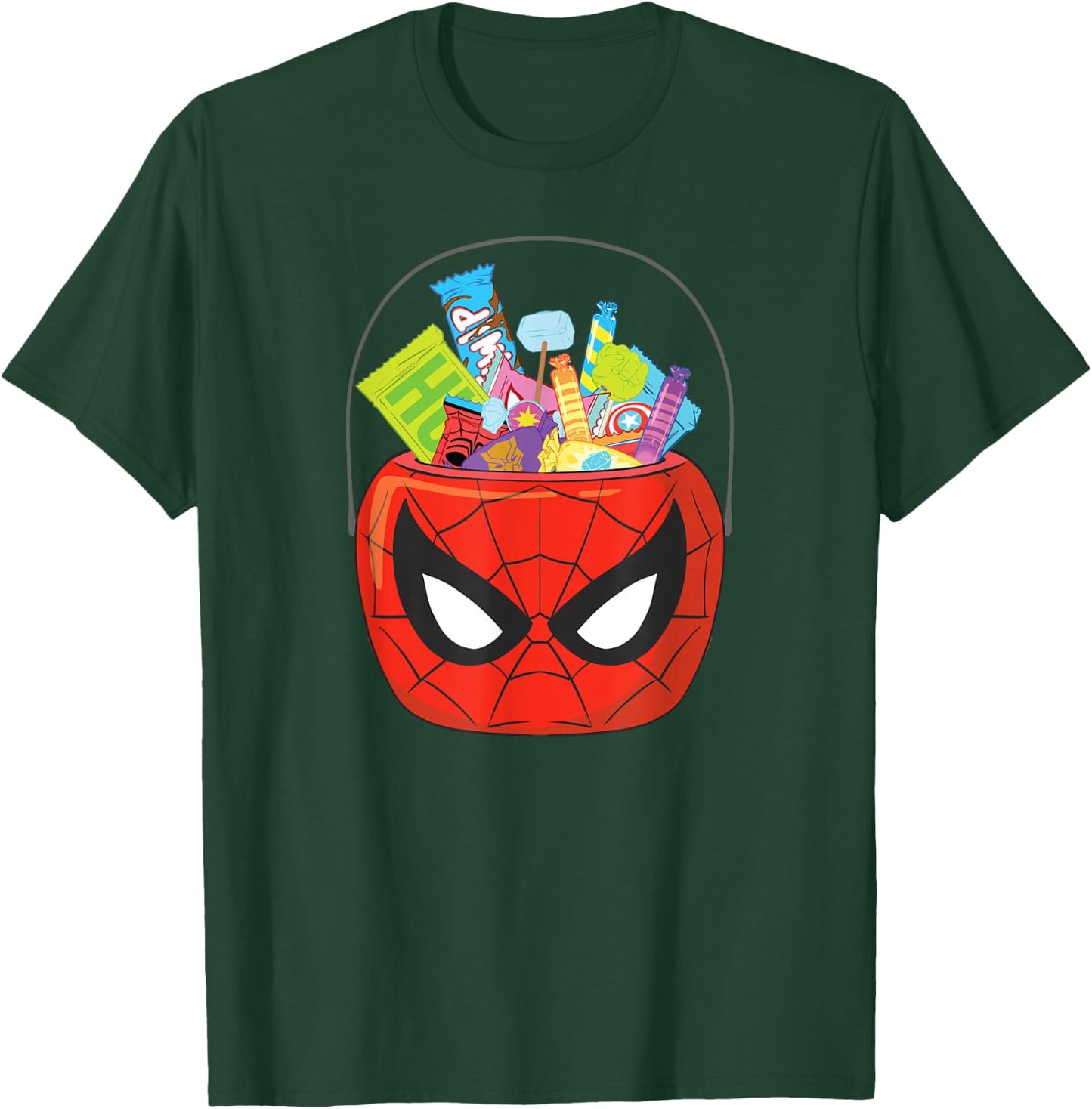 Marvel Spider-Man Halloween Trick or Treat Candy Bucket T-Shirt - T-Shirt | Forest