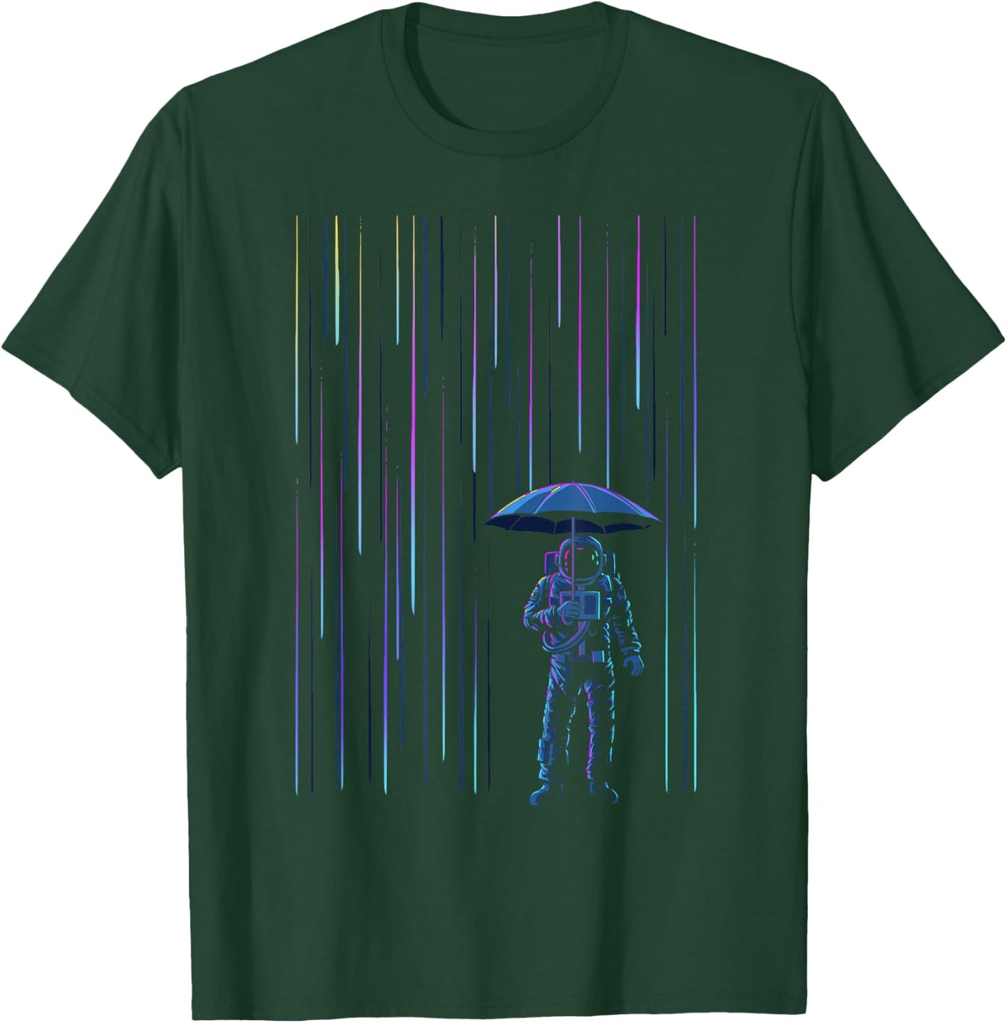 Meteor Shower Surreal Space Astronaut T-Shirt - T-Shirt | Forest