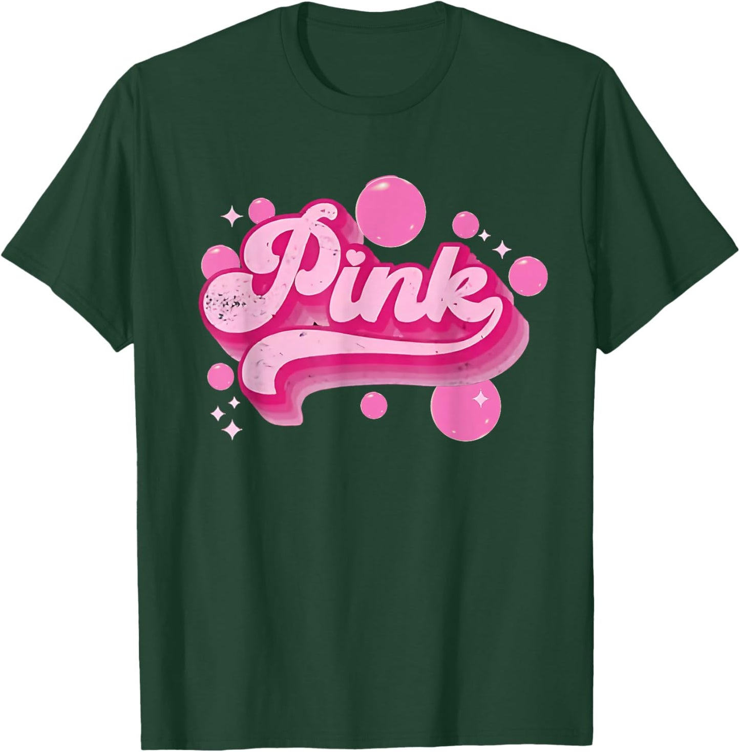 Retro Pink Personalized Name Pink Women Kids Meme T-Shirt - T-Shirt | Forest