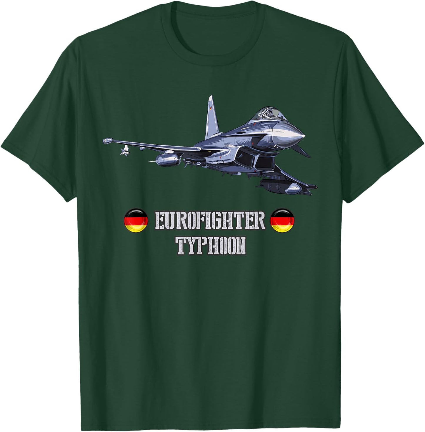German Figher Aircraft Eurofighter Typhoon T-Shirt - T-Shirt | Forest