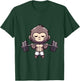 Cute Muscular Monkey Weightlifting Funny Workout T-Shirt - T-Shirt | Forest