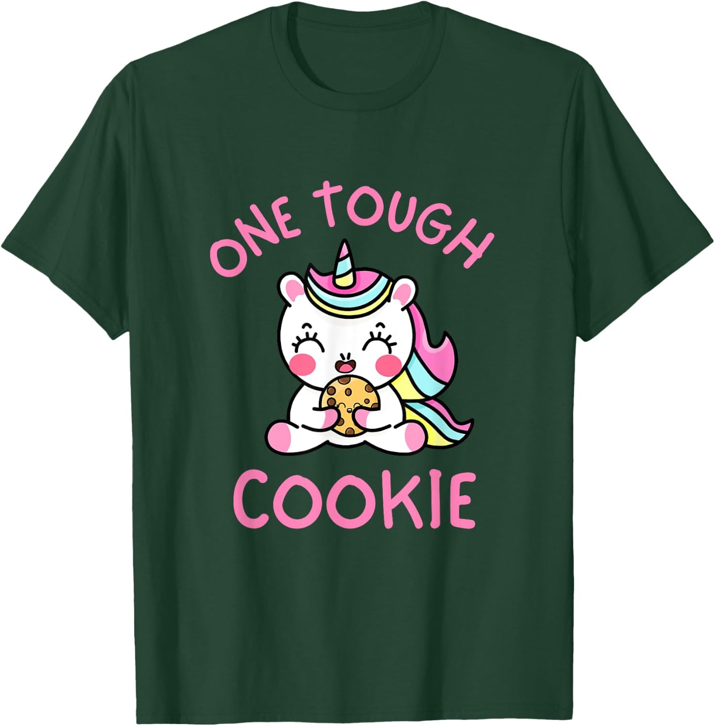 One Tough Cookie Cute Kawaii Unicorn Kids Toddler Girls 5T T-Shirt - T-Shirt | Forest