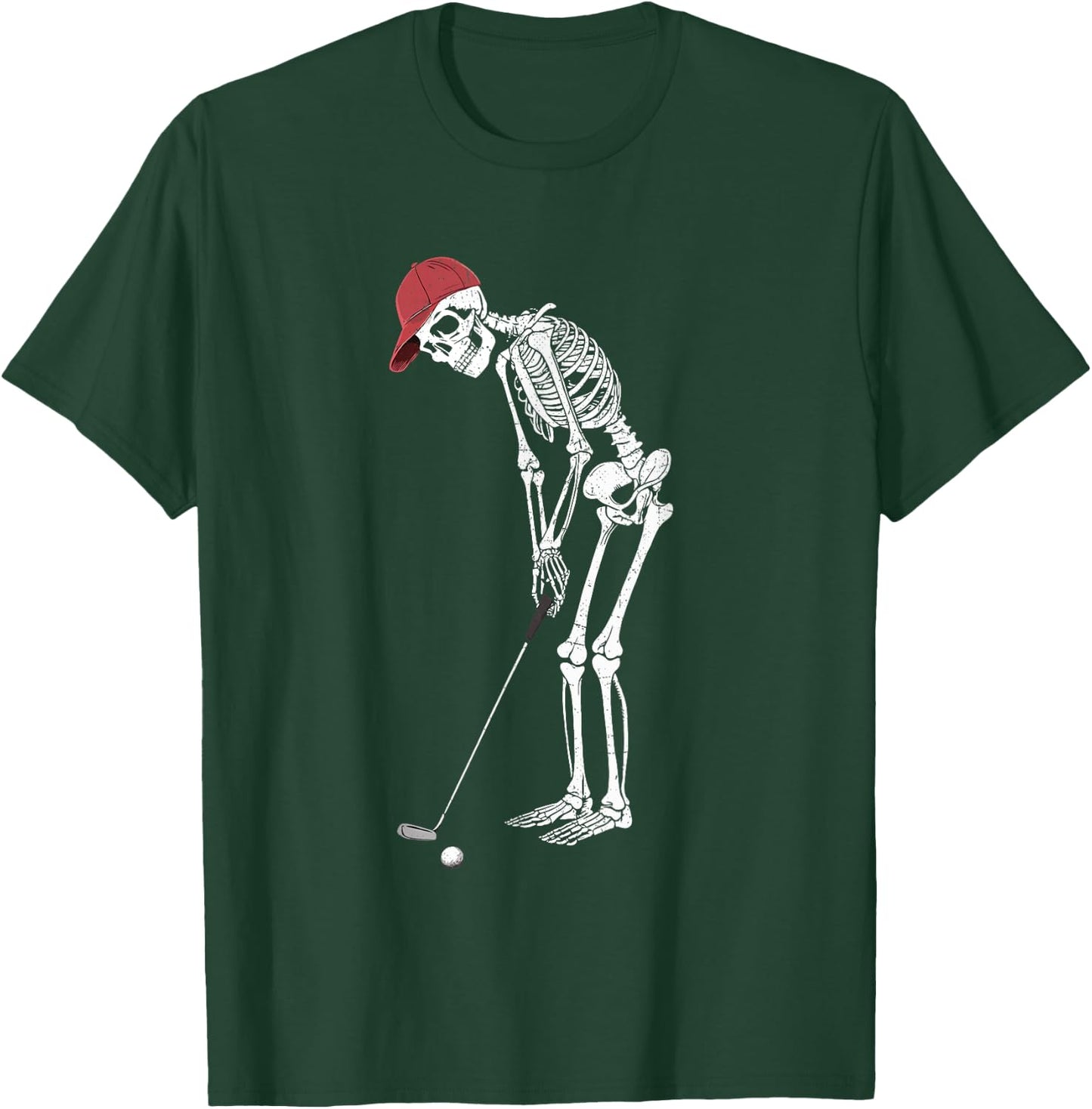 Golf Skeleton Halloween Player Catcher Boys Kids T-Shirt - T-Shirt | Forest