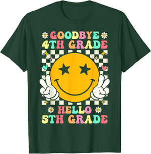 Groovy Goodbye 4th Grade Hello 5th Grade Graduation T-Shirt - T-Shirt | Forest