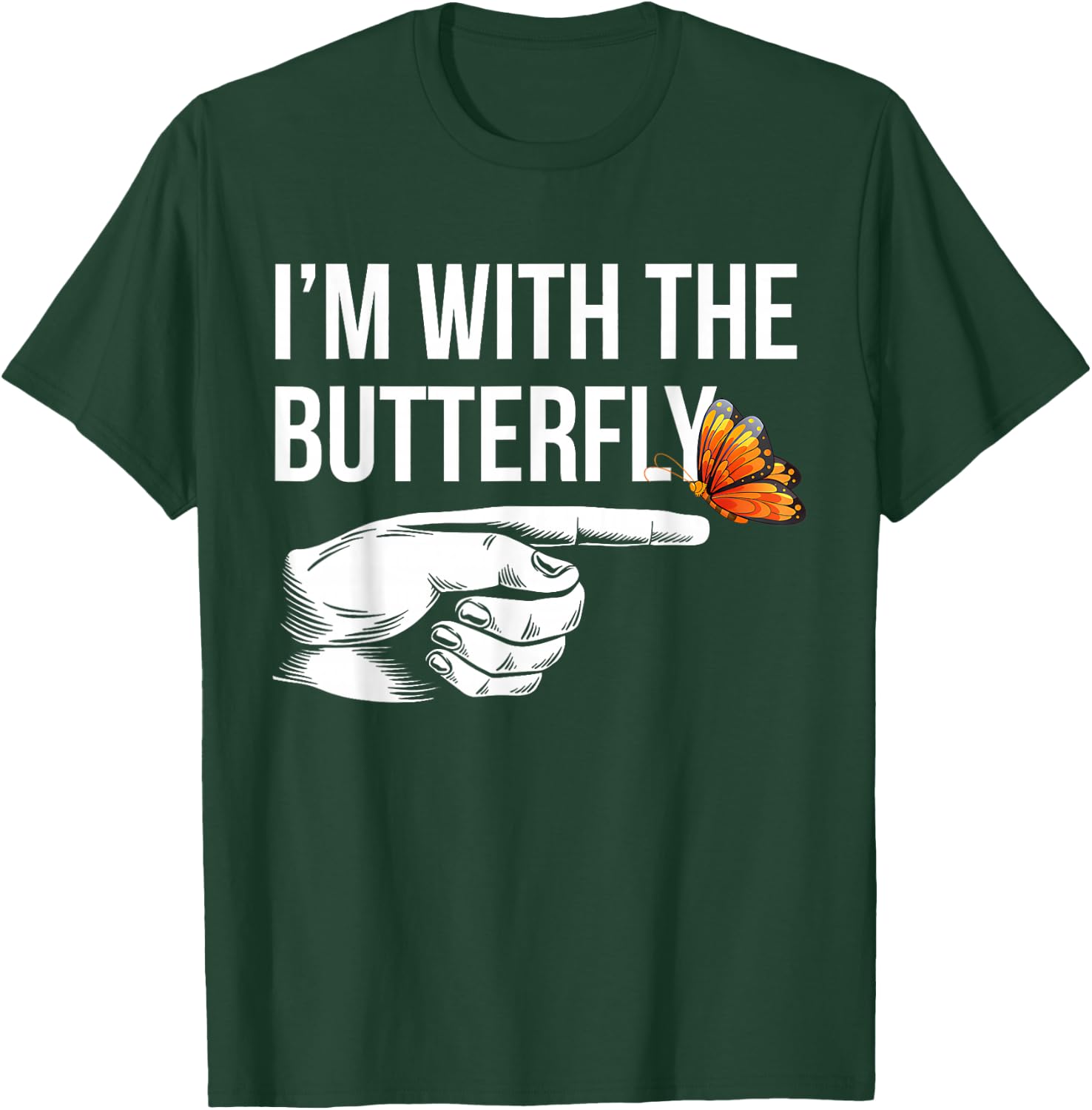 I'm With Butterfly Party Matching Couples Halloween Costume T-Shirt - T-Shirt | Forest