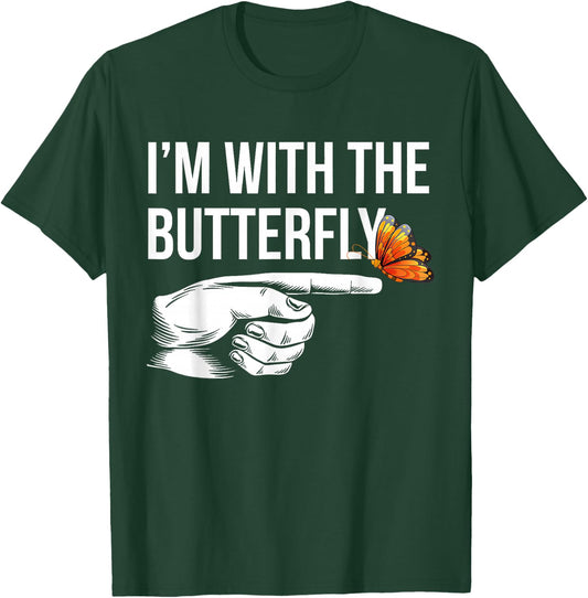 I'm With Butterfly Party Matching Couples Halloween Costume T-Shirt - T-Shirt | Forest