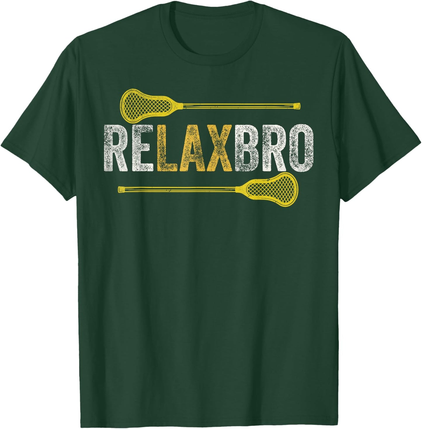 RELAX BRO Funny Lacrosse Player Lax Lover Joke Teen Boys Men T-Shirt - T-Shirt | Forest