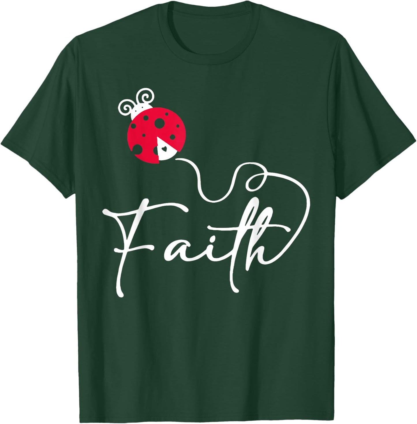 Faith Ladybug Insect Bug Jesus Christian Men Women Kids T-Shirt - T-Shirt | Forest