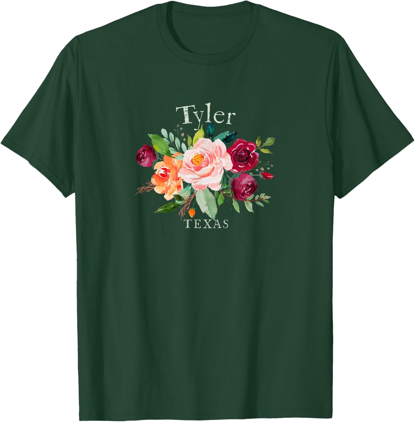Tyler Texas Floral Rose Lovers Flower Gardeners Souvenir T-Shirt - T-Shirt | Forest