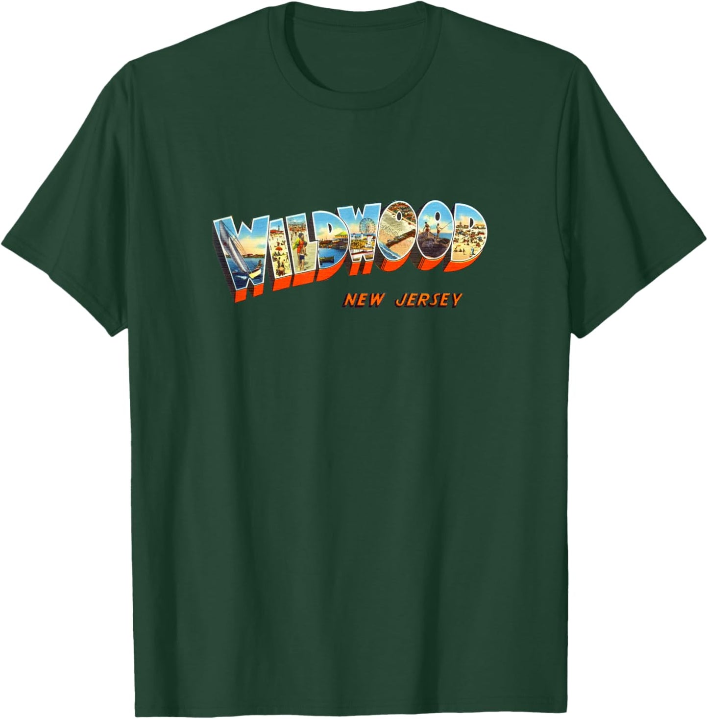 Wildwood Wildwood NJ Shirt Men & Women Retro Vintage T-Shirt - T-Shirt | Forest