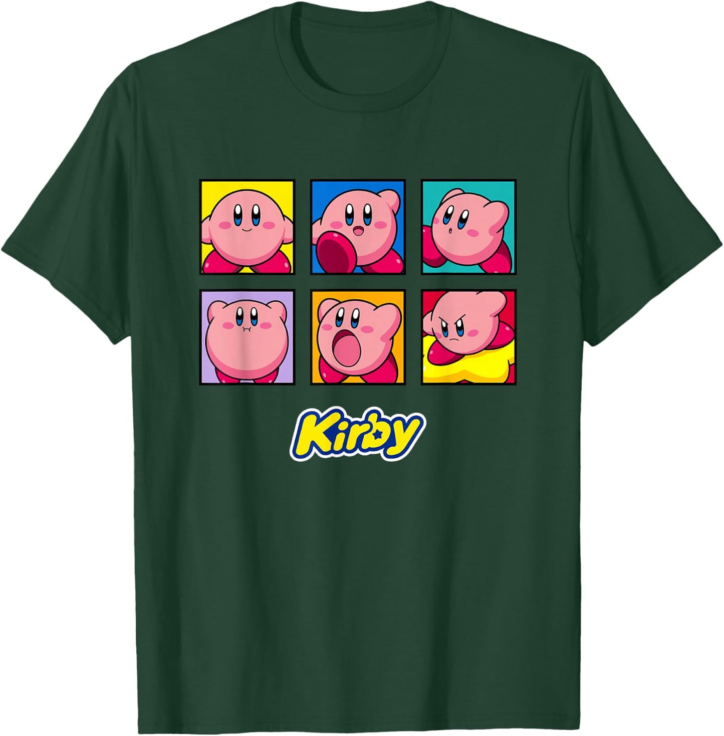 Kirby Emotions Color Portrait Box Ups T-Shirt - T-Shirt | Forest
