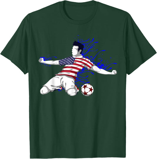 America National Soccer Team Jersey United States Football T-Shirt - T-Shirt | Forest