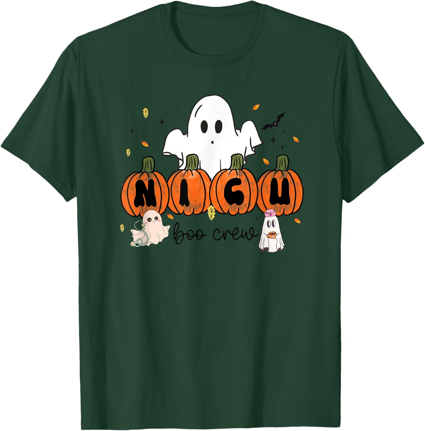 NICU Boo Crew Neonatal Intensive Care Unit Nurse Halloween T-Shirt - T-Shirt | Forest