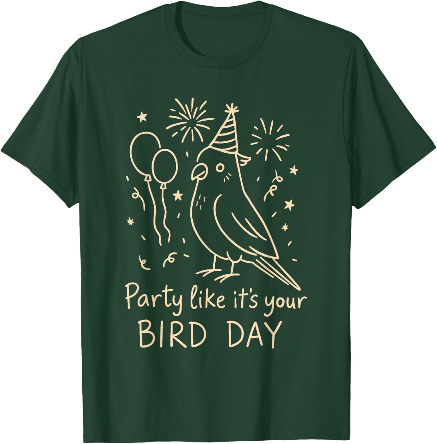 Birthday Cockatiel Bird Lover Party Like It's Your Bird Day T-Shirt - T-Shirt | Forest