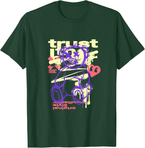 Trust the Bear Graffiti Abstract Teddy Streetwear Design T-Shirt - T-Shirt | Forest