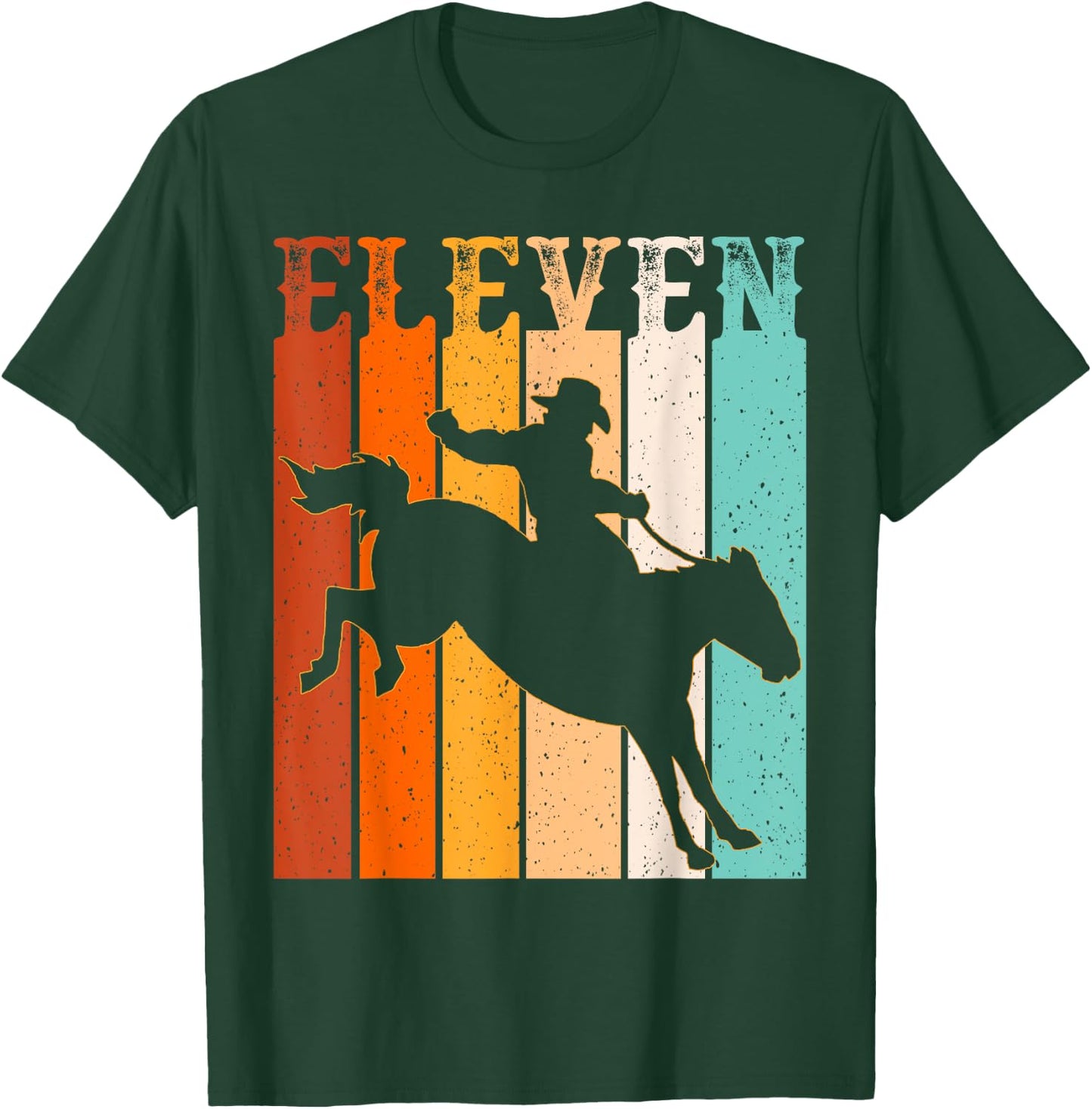 Cowboy 11th Birthday Rodeo Horse 11 Year Old Western Vintage T-Shirt - T-Shirt | Forest