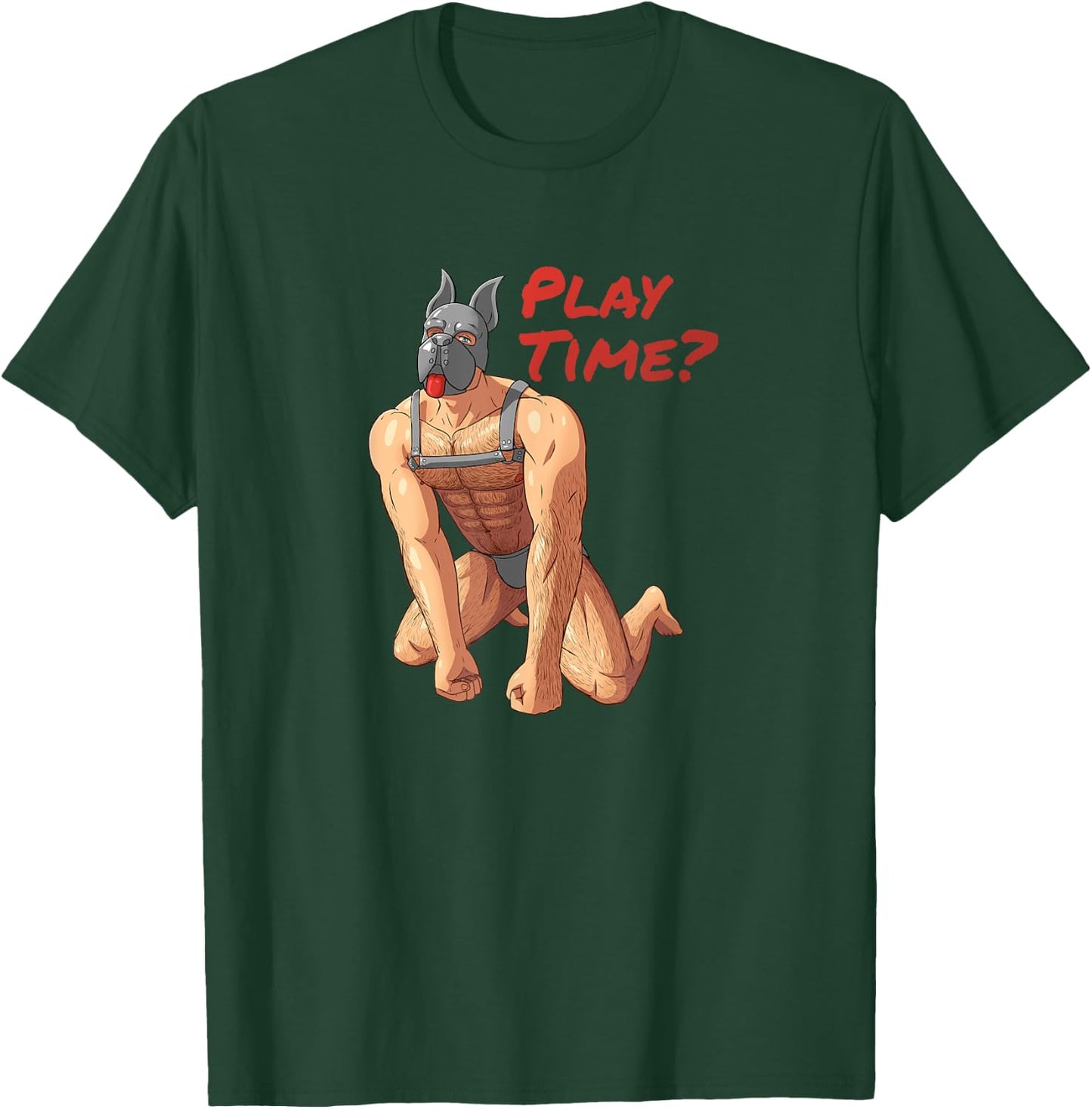 Gay Pup Play Leather Harness Puppy Play Muscle Kink Pride T-Shirt - T-Shirt | Forest