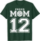 Custom Proud Volleyball Mom Number 12 Personalized Women T-Shirt - T-Shirt | Forest