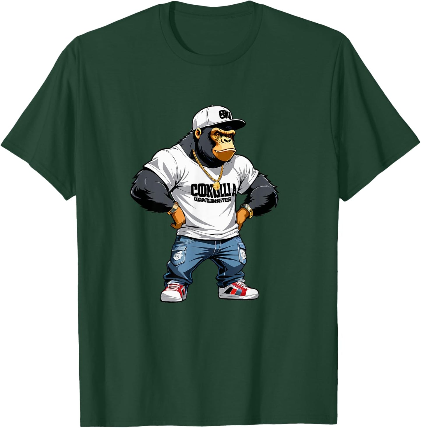 Gangster Gorilla Ape Rapper Hip-Hop Outfit T-Shirt - T-Shirt | Forest