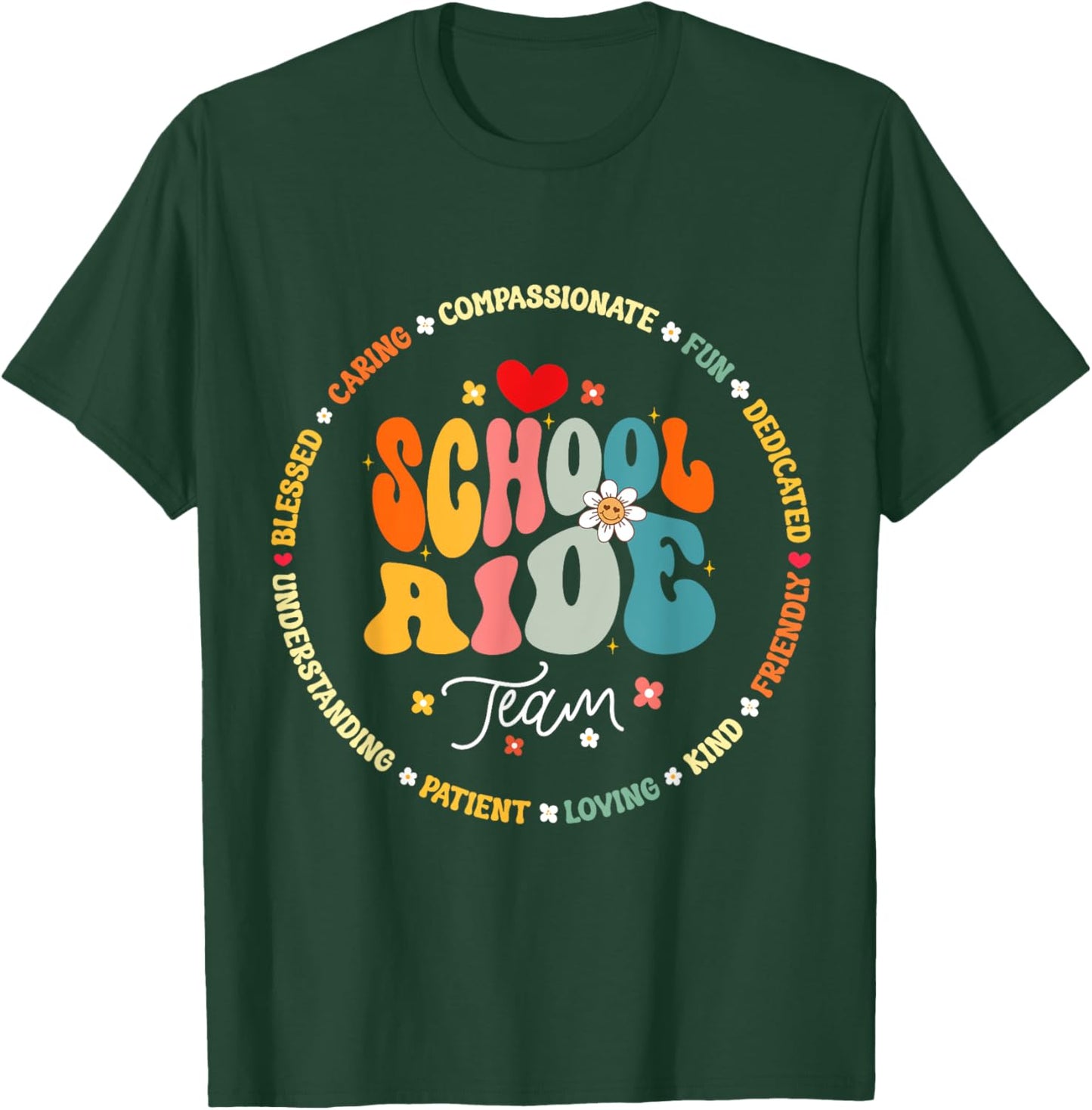 School Aide Team Funny Back To School Teacher Assistant T-Shirt - T-Shirt | Forest
