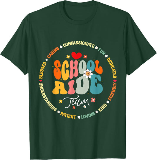 School Aide Team Funny Back To School Teacher Assistant T-Shirt - T-Shirt | Forest