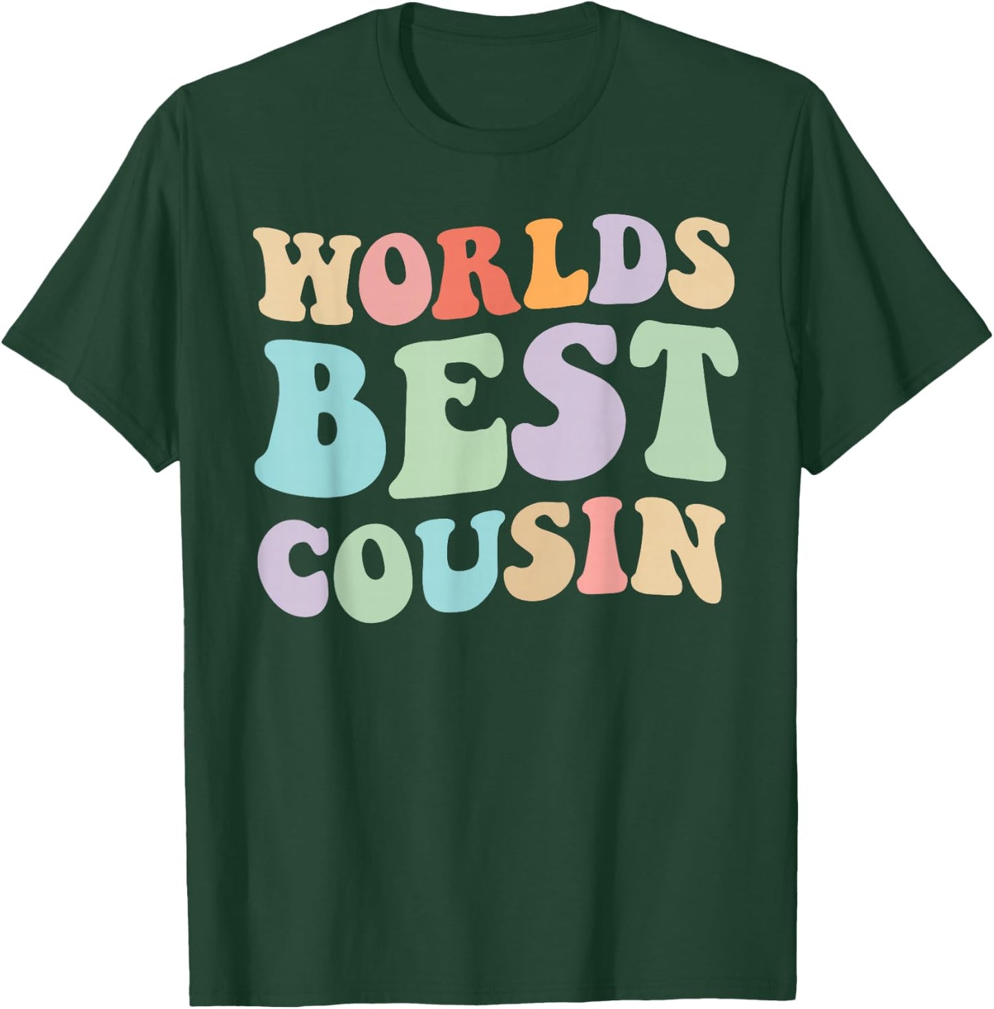 World's Best Cousin Retro Graphic – Fun and Colorful Cousin T-Shirt - T-Shirt | Forest