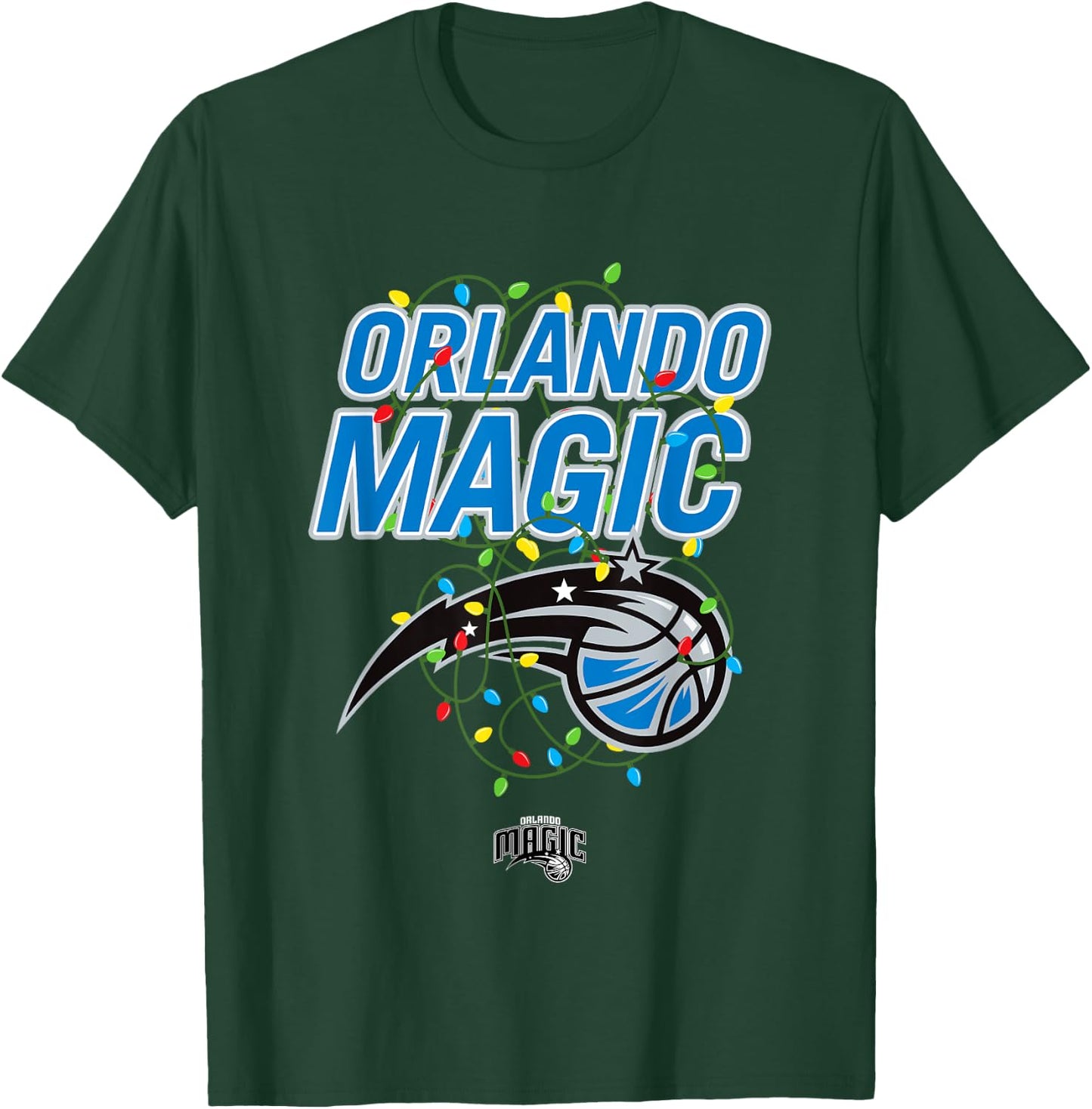 NBA Orlando Magic Christmas Lights Holiday Logo T-Shirt - T-Shirt | Forest