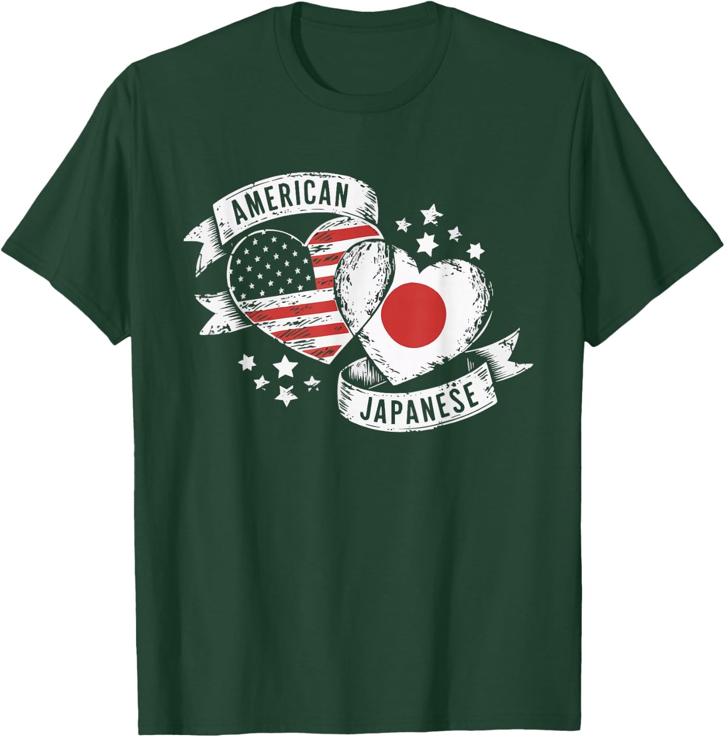 Half Japanese Half American USA Flag Japan America T-Shirt - T-Shirt | Forest