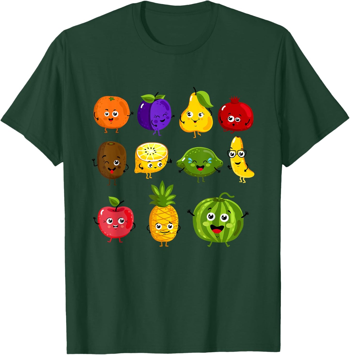 Funny Fruits Collage Fruit and Vegetables T-Shirt - T-Shirt | Forest
