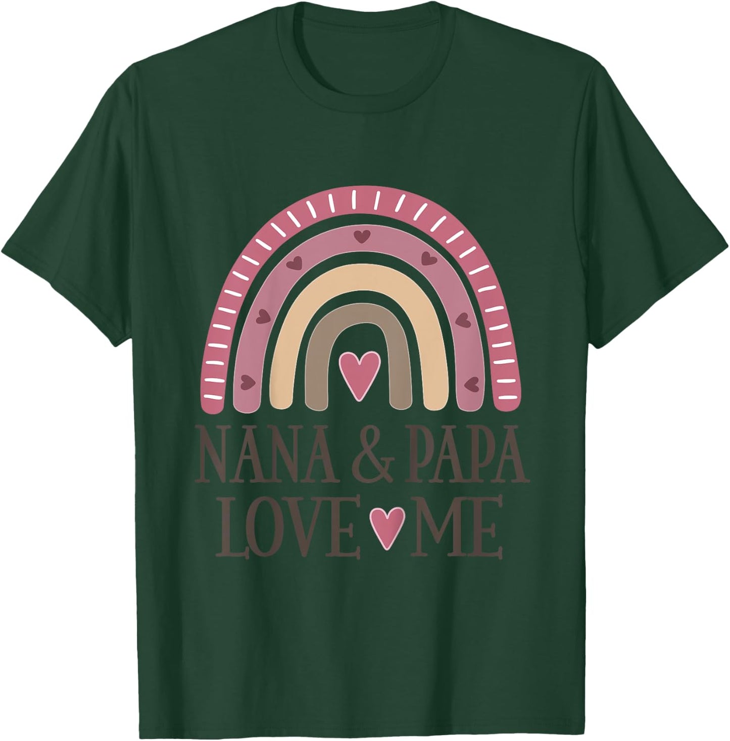 Kids Nana And Papa Love Me Granddaughter Rainbow T-Shirt - T-Shirt | Forest