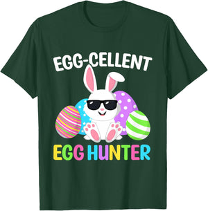 Eggcellent Egg Hunt Easter Bunny Toddler Boys Girls Funny T-Shirt - T-Shirt | Forest