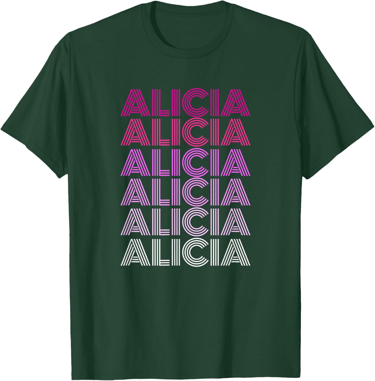 Retro Style Alicia Pink Ombre T-Shirt - T-Shirt | Forest