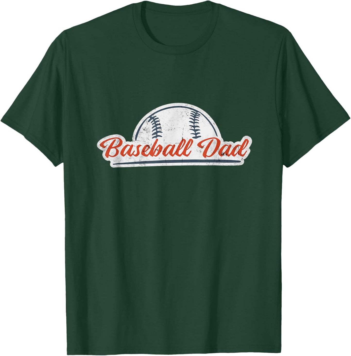 Baseball Dad Cool Simple Vintage Look Sports Graphic T-Shirt - T-Shirt | Forest