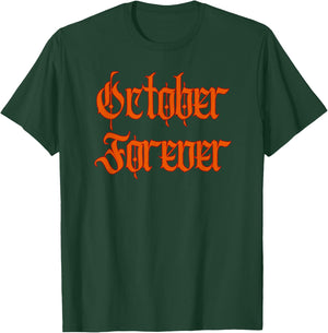 October Forever Jack-O-Lantern Head Flaming Forest T-Shirt - T-Shirt | Forest