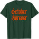 October Forever Jack-O-Lantern Head Flaming Forest T-Shirt - T-Shirt | Forest
