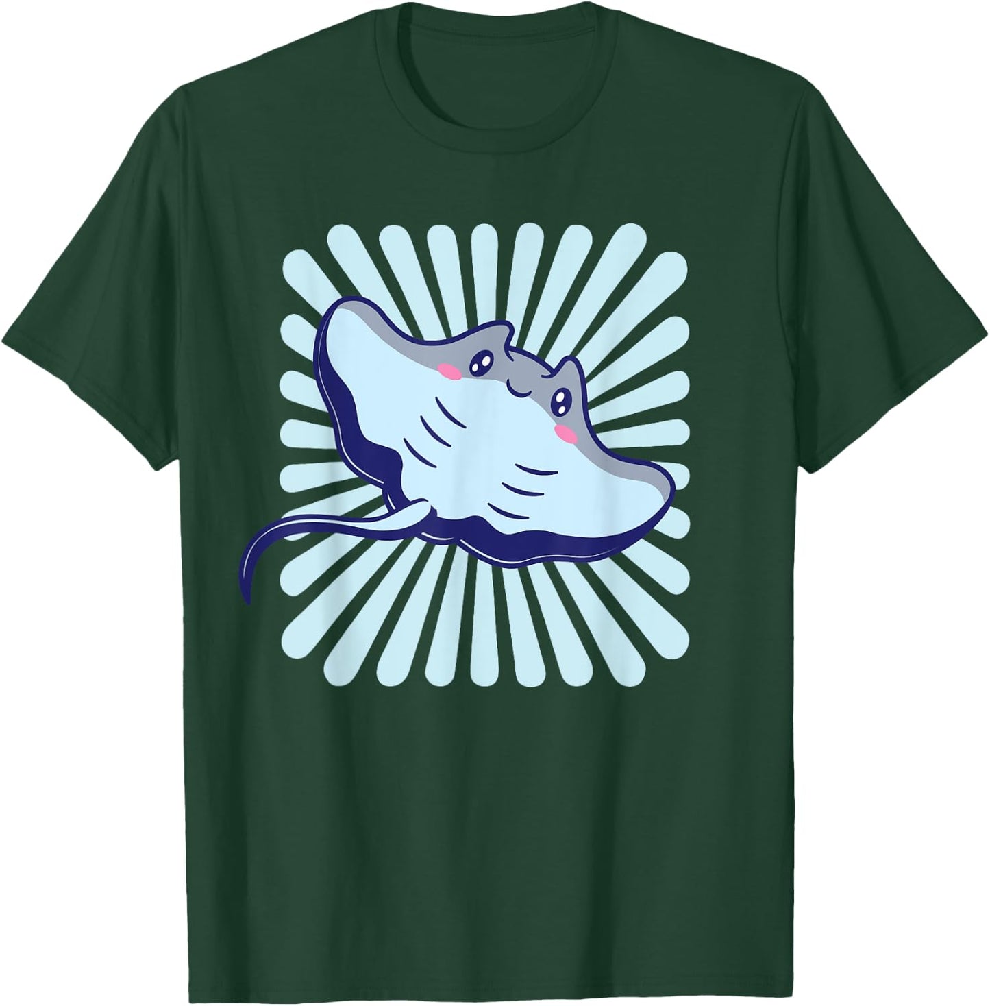 Stingray Manta Ray Kawaii Sea Ocean Animal T-Shirt - T-Shirt | Forest