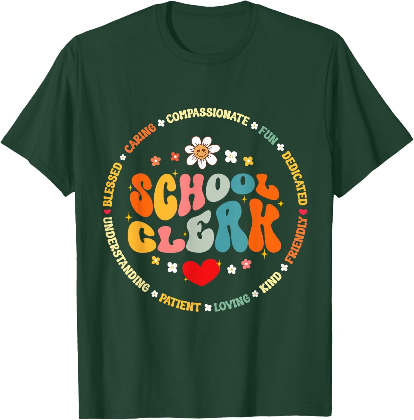 Attendance School Clerk Appreciation Week Back to School T-Shirt - T-Shirt | Forest