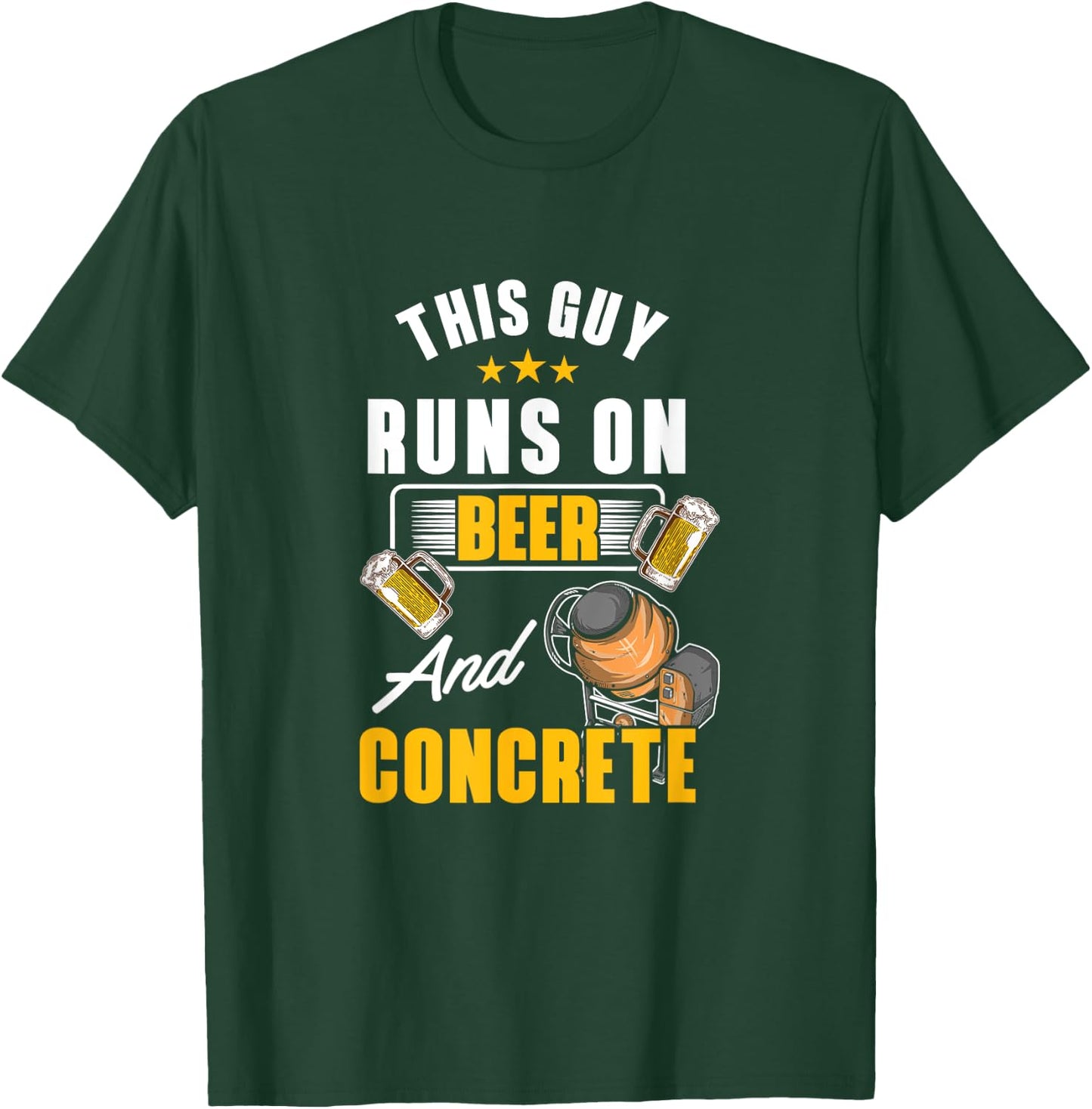 Concrete Finisher Beer Cement Worker Appreciation T-Shirt - T-Shirt | Forest