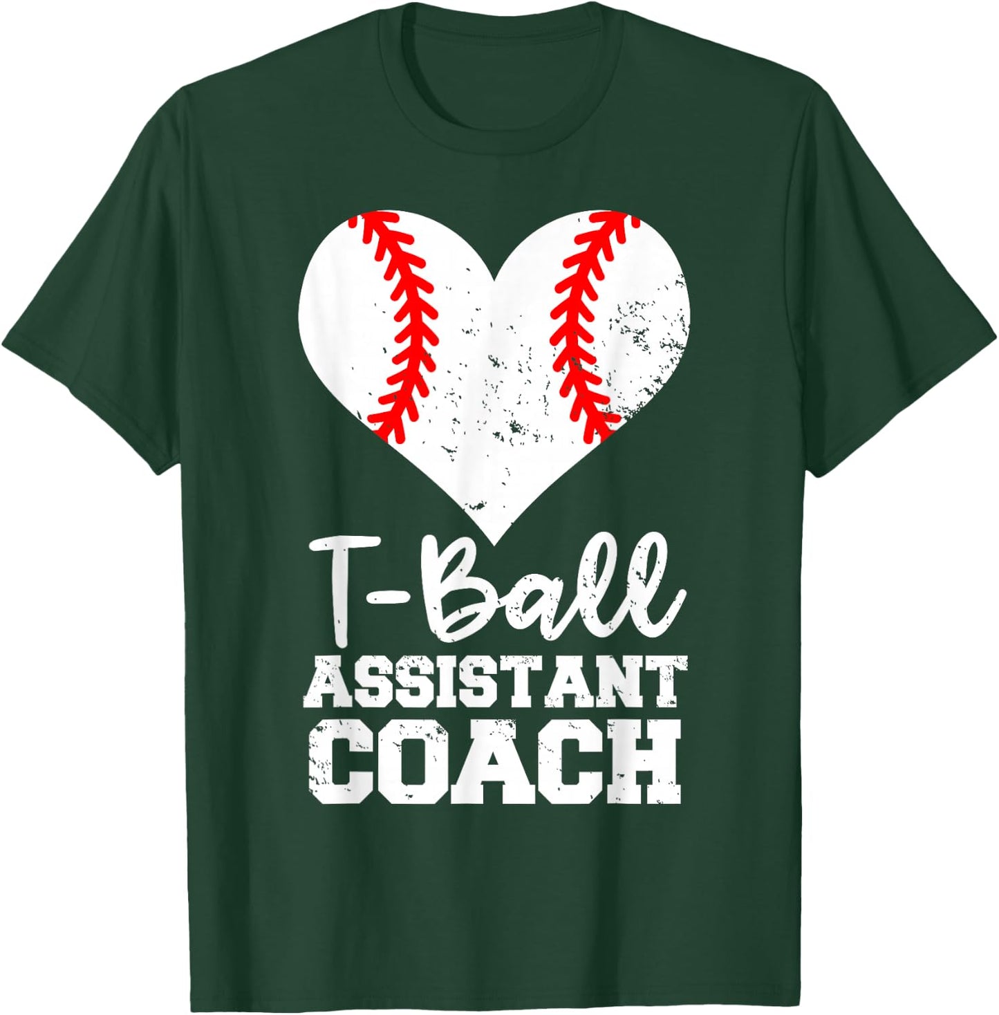 T-Ball Assistant Coach Heart Funny T-Ball Player T-Shirt - T-Shirt | Forest