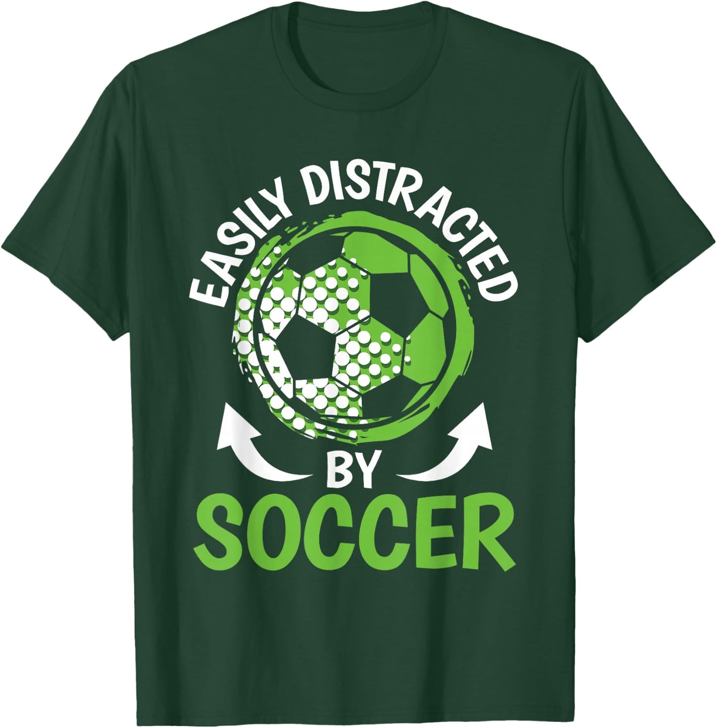 Easily Distracted By Soccer Men Boys Kids Soccer Player T-Shirt - T-Shirt | Forest