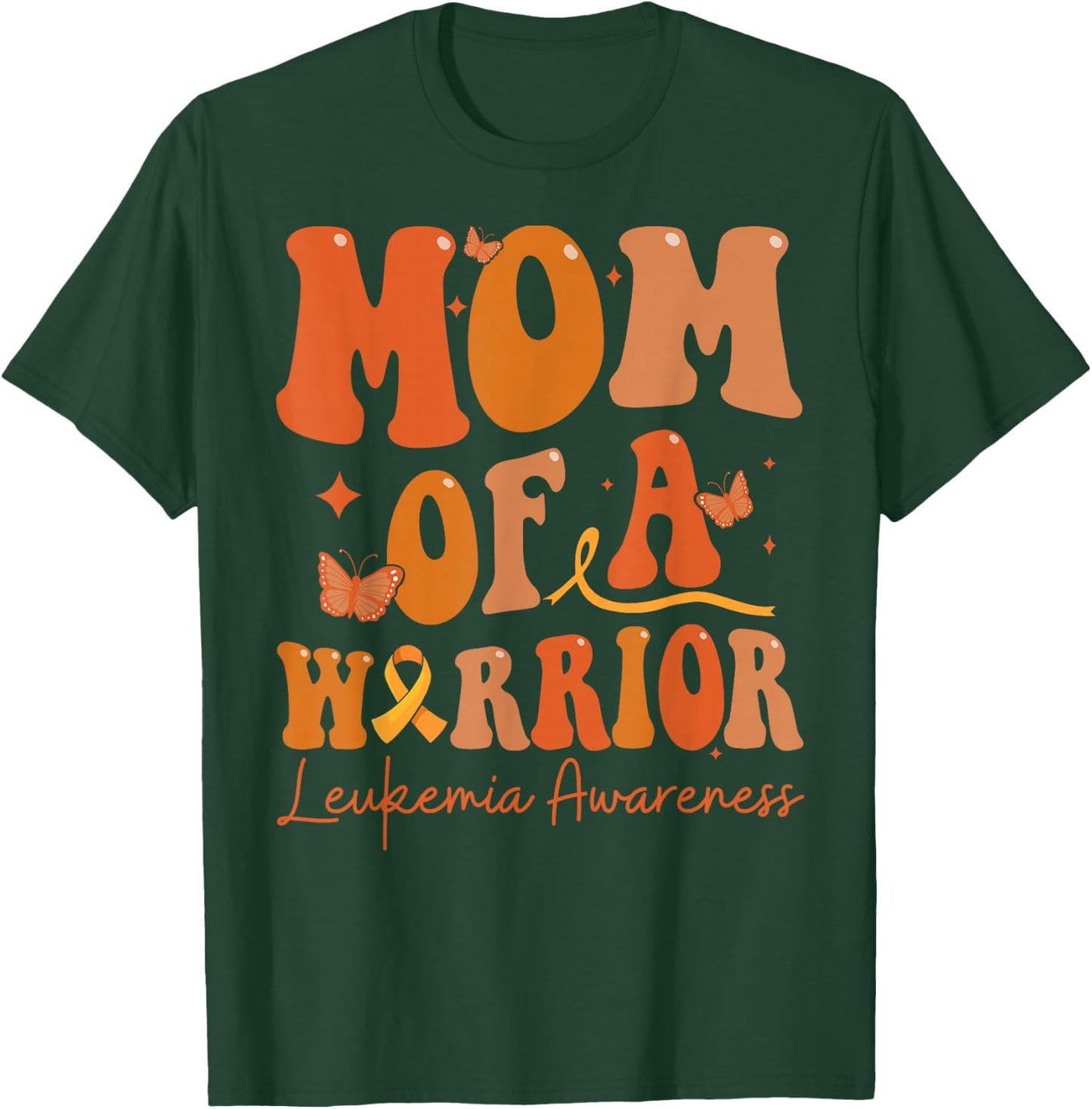 Mom Of A Warrior Leukemia Awareness Family Matching T-Shirt - T-Shirt | Forest