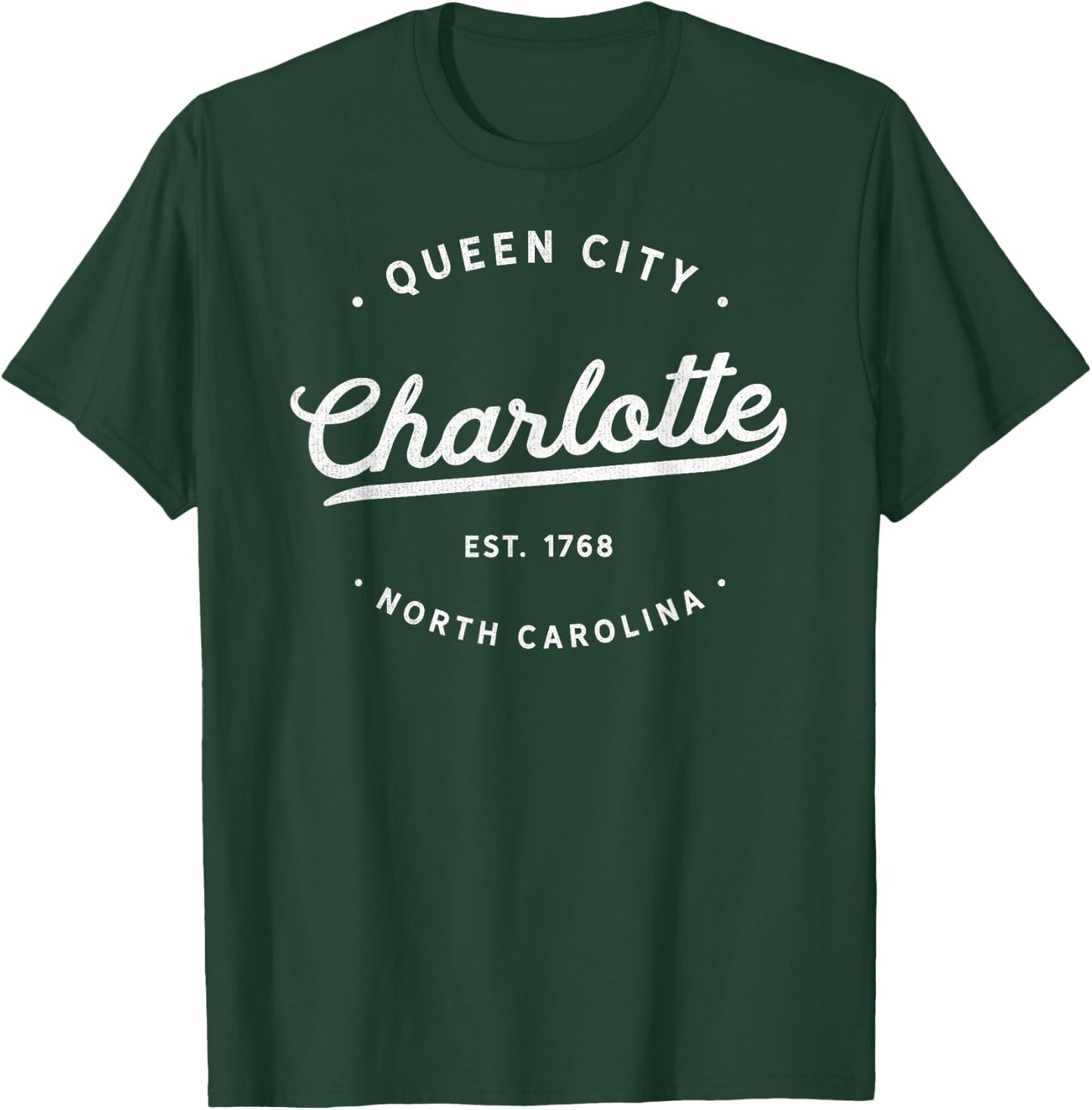 Classic Vintage Retro Charlotte Queen City NC USA Novelty T-Shirt - T-Shirt | Forest