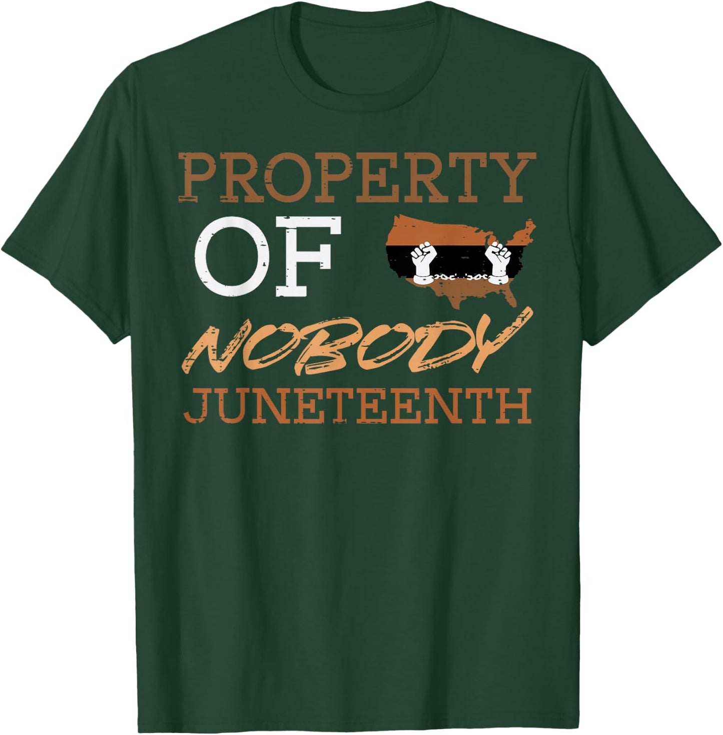 Property Of Nobody Juneteenth Black Freedom Men Women Kids T-Shirt - T-Shirt | Forest