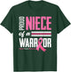 Proud Niece Of A Warrior Aunt Breast Cancer Awareness T-Shirt - T-Shirt | Forest