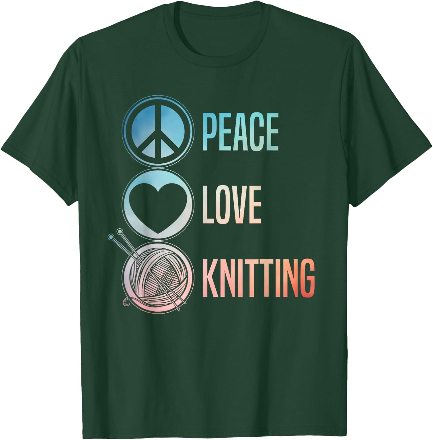 Funny Knitting Art Men Knit Yarn Lover Knitter T-Shirt - T-Shirt | Forest
