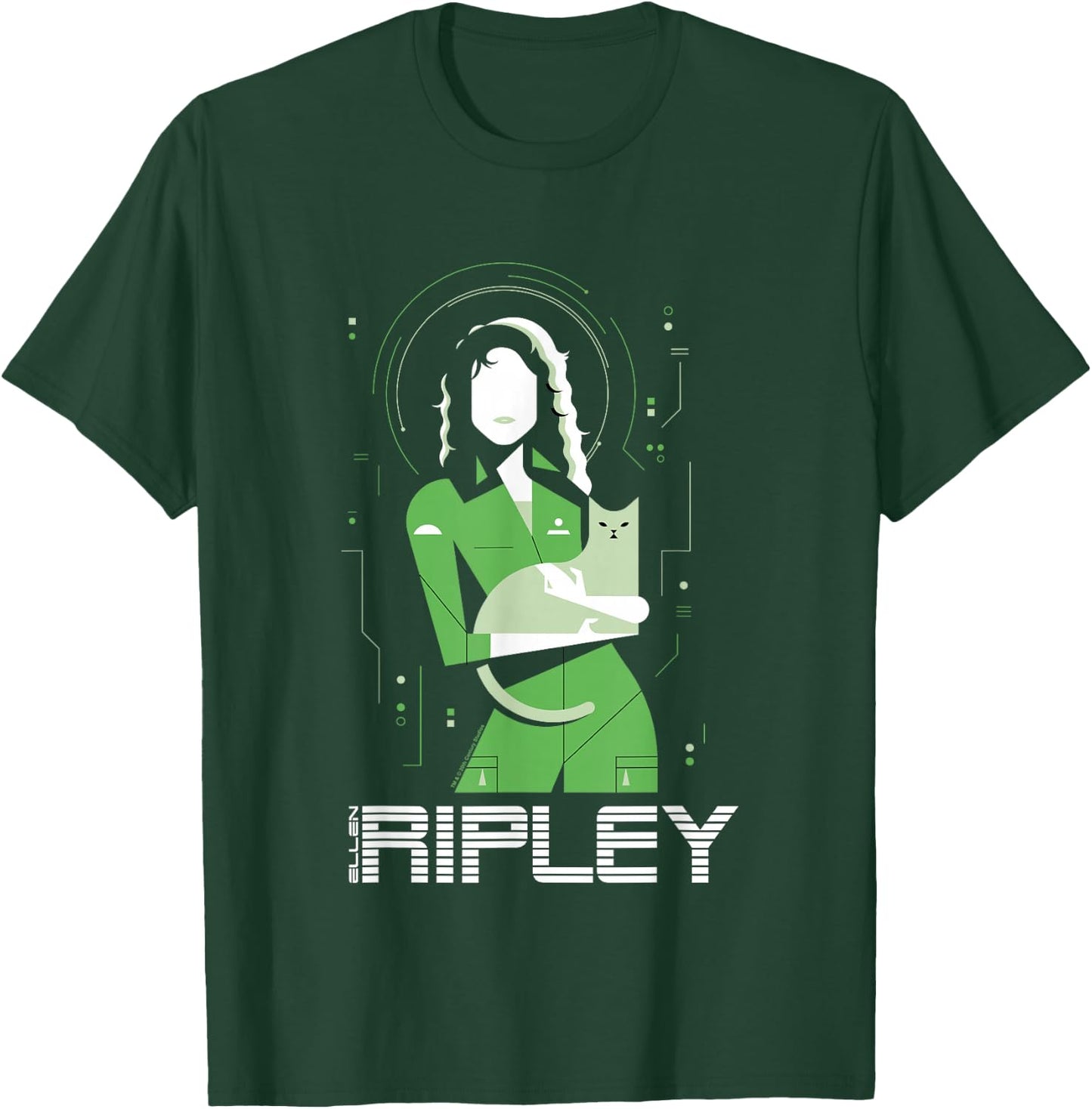 Aliens Iconic Strong Ellen Ripley Silhouette Chest Portrait T-Shirt - T-Shirt | Forest