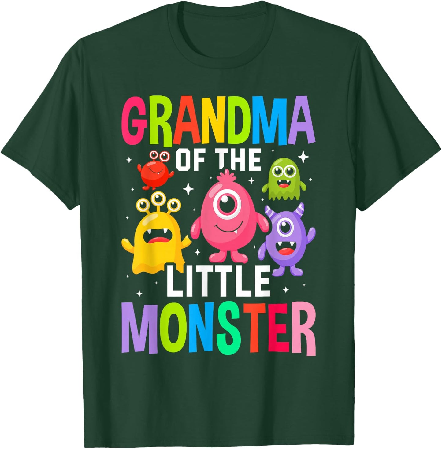 Grandma Of The Little Monster Birthday Party Family Monster T-Shirt - T-Shirt | Forest