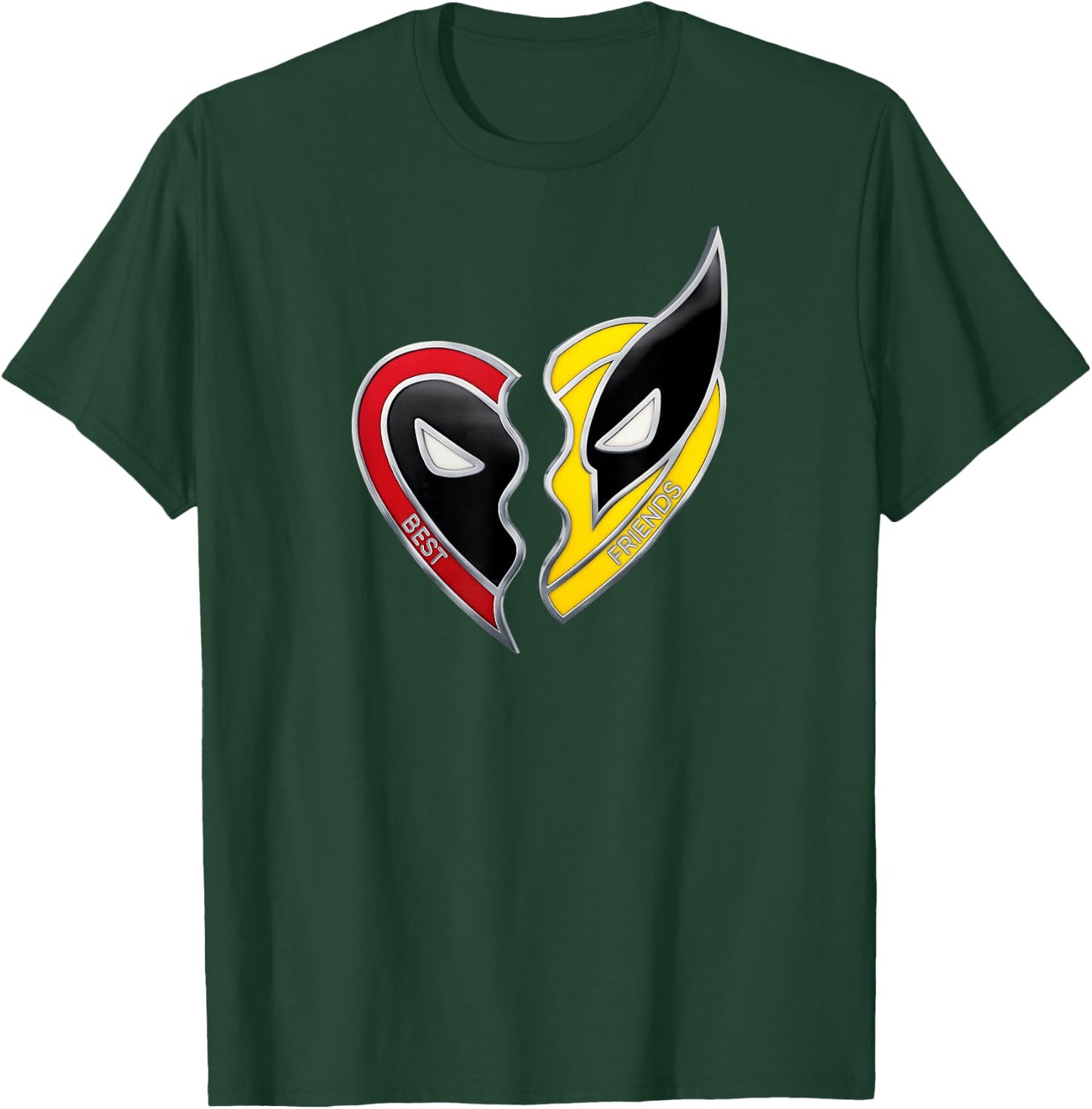 Marvel Studios Deadpool & Wolverine Best Friends Heart Charm T-Shirt - T-Shirt | Forest