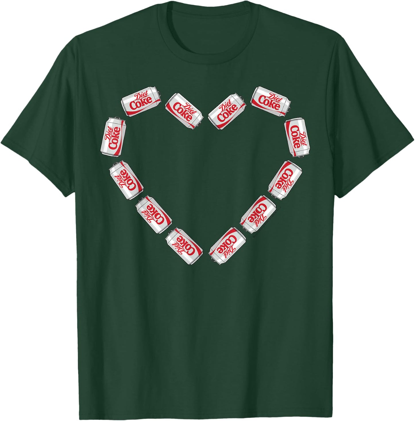 Coca-Cola Company Diet Coke Heart Cans - -Adults - Black - Small - Short Sleeve - Classic Fit T-Shirt - T-Shirt | Forest